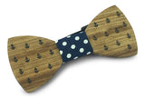 Premium Wooden Creative Handmade Bowtie with Matching Cotton Mens Blend Sock