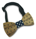 Premium Wooden Creative Handmade Bowtie with Matching Cotton Mens Blend Sock