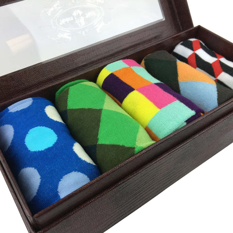 Mens Funky Fun Colorful Socks - Hipster Power Socks - Premium Cotton Socks