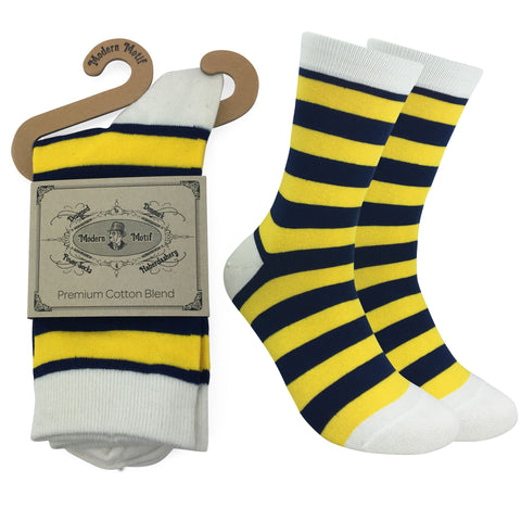 Mens Colorful Cotton Fun Casual Fashion Stripe Socks Collection-Single Pairs