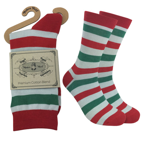 Mens Colorful Cotton Fun Casual Fashion Stripe Socks Collection-Single Pairs