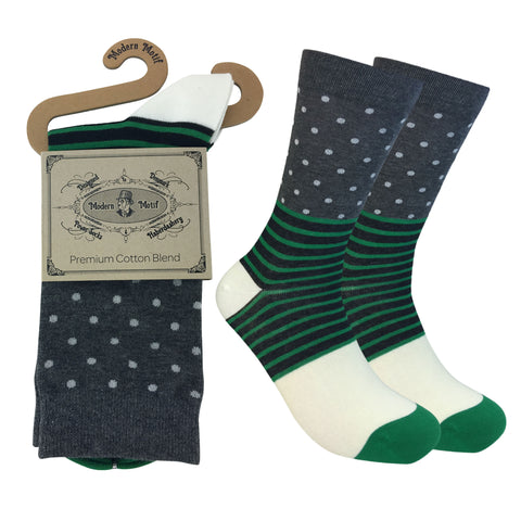 Mens Colorful Cotton Fun Casual Fashion Stripe Socks Collection-Single Pairs