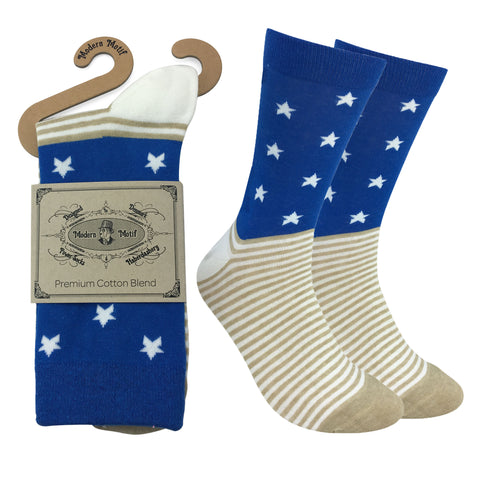 Mens Colorful Cotton Fun Casual Fashion Stripe Socks Collection-Single Pairs