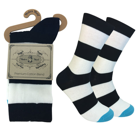 Mens Colorful Cotton Fun Casual Fashion Stripe Socks Collection-Single Pairs