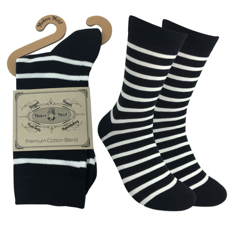 Mens Colorful Cotton Fun Casual Fashion Stripe Socks Collection-Single Pairs