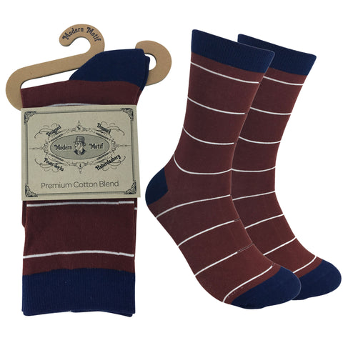 Mens Colorful Cotton Fun Casual Fashion Stripe Socks Collection-Single Pairs