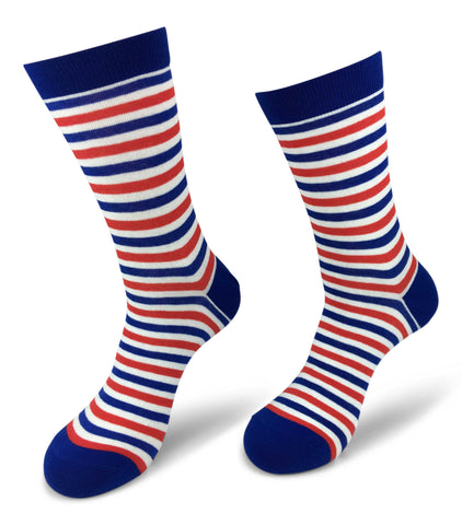 Mens Colorful Cotton Fun Casual Fashion Stripe Socks Collection-Single Pairs