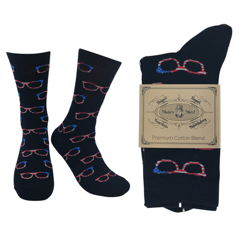 Mens Colorful Novelty Funky Fun Sunglass Pattern Cotton Fashion Socks  Collection- Single Pairs