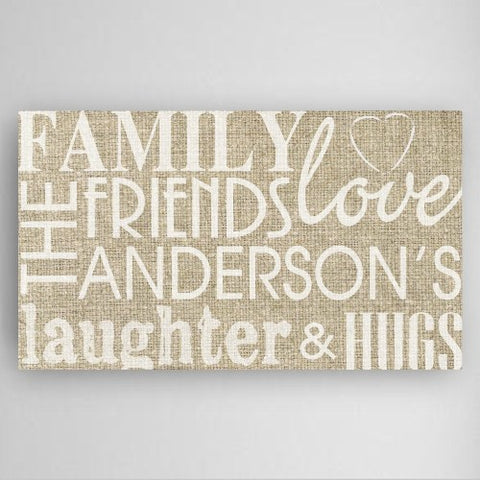 14"x24" Family & Friends Canvas Sign