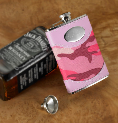 8 oz Pink Camouflage Flask