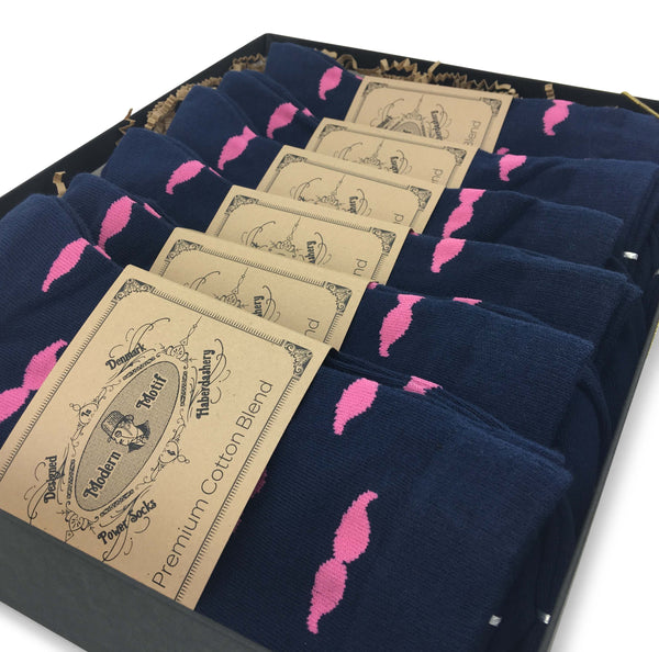 6 Pair Men's Matching Fashionable Dress Socks Gift Box - Groomsmen Weddings Party Socks