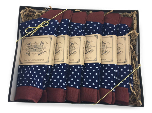 6 Pair Men's Matching Dress Socks-Funky and Colorful luxury Casual Business Dress Socks