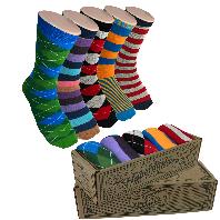 5 Pair Mens Funky Fun Colorful Socks-Hipster Power Socks-Premium Cotton Socks