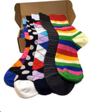 5 Pair Mens Funky Fun Colorful Socks-Hipster Power Socks-Premium Cotton Socks