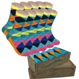 5 Pair Men Matching Fashion Dress Socks Gift Box-Groomsmen Weddings Party Socks