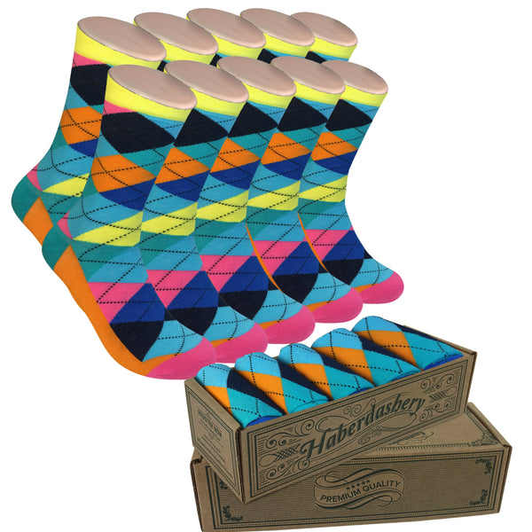 5 Pair Men Matching Fashion Dress Socks Gift Box-Groomsmen Weddings Party Socks