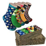 5 Pair Mens Funky Fun Colorful Socks-Hipster Power Socks-Premium Cotton Socks
