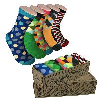 5 Pair Mens Funky Fun Colorful Socks-Hipster Power Socks-Premium Cotton Socks