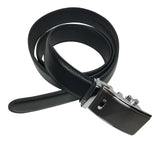 Men's Ratchet Fashion Genuine Leather Men Dress belt with No Holes in Black