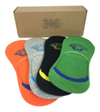 4 Pair No-Show Socks For Menmwith Silicone Grip - Santorini Collection