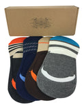 4 Pair No-Show Socks For Men with Silicone Grip - Fiji Collection