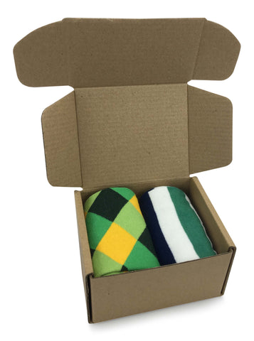 2 Pair Mens Funky Fun Colorful Socks-Hipster Power Socks-Premium Cotton Socks