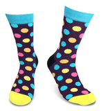 5 Pair Mens Funky Fun Colorful Socks-Hipster Power Socks-Premium Cotton Socks