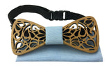 Premium Wooden Creative Handmade Bowtie with Matching Cotton Mens Blend Sock