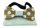 Premium Wooden Creative Handmade Bowtie with Matching Cotton Mens Blend Sock