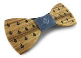 Premium Wooden Bow Tie with Matching Pocket Square and Cotton Blend Mens Socks