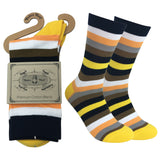 Mens Colorful Cotton Fun Casual Fashion Stripe Socks Collection-Single Pairs