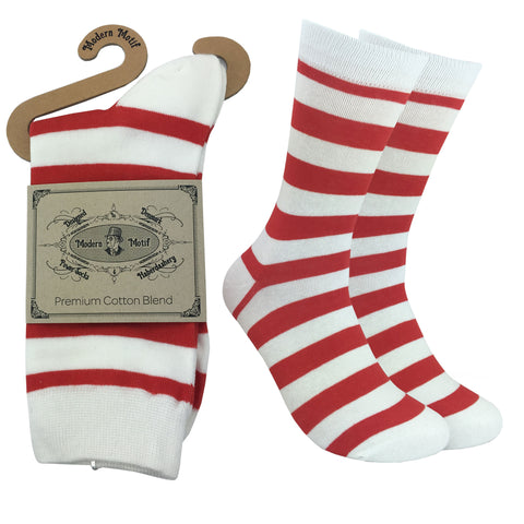 Mens Colorful Cotton Fun Casual Fashion Stripe Socks Collection-Single Pairs