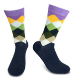 2 Pair Mens Funky Fun Colorful Cotton Socks-Hipster Power Socks-Theme Socks