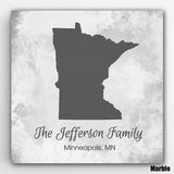 Personalized Family State Canvas