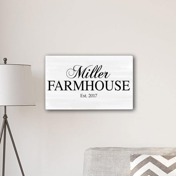 Personalized Family Farmhouse Modern Farmhouse 14 x 24" Canvas