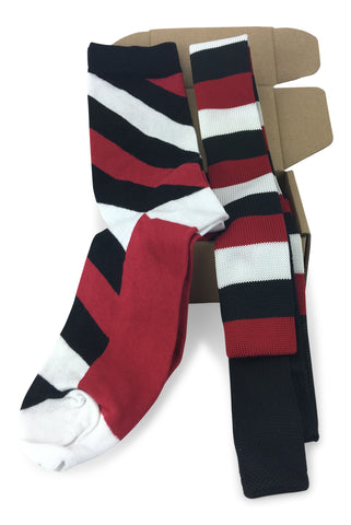 2 Piece Combo Set-Premium cotton Fun socks with matching skinny tie Combo