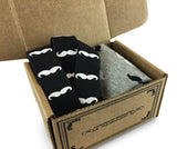 2 Piece Combo Set-Suspenders & Matching Mens Mustaches Socks Gift Set