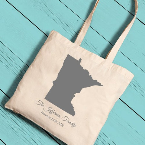 Personalized State Canvas Tote