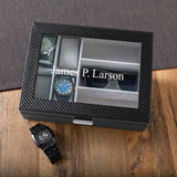 Personalized Men's Watch Box with Sunglasses Holder