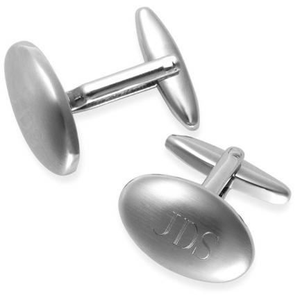 Brushed Oval Cuff Link Set
