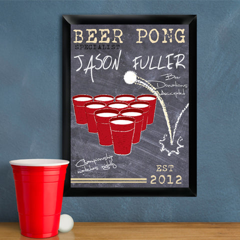 Beer Pong Traditional Sign