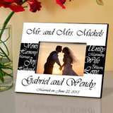 Mr. & Mrs. Wedding Frame - Available in 6 Colors