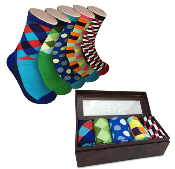 Mens Funky Fun Colorful Socks - Hipster Power Socks - Premium Cotton Socks