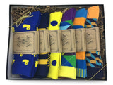 Men Novelty Fashion Dress Socks-6 Pair Fancy Power Sock-Fun Colorful Theme Socks