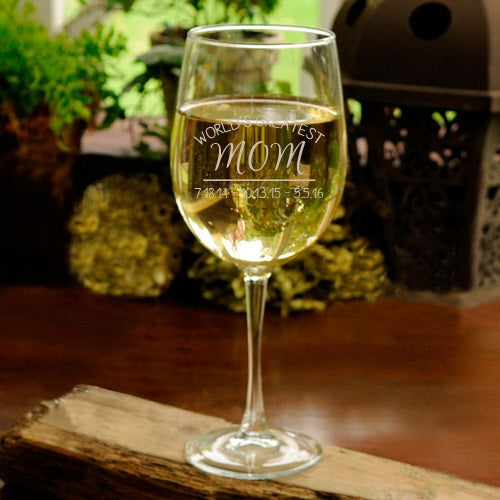 Personalized World's Greatest Mom Wine Glass