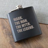 Man Myth Legend Matte Black Flask