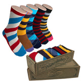 5 Pair Mens Funky Fun Colorful Socks-Hipster Power Socks-Premium Cotton Socks