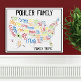 Americana Family Map Canvas